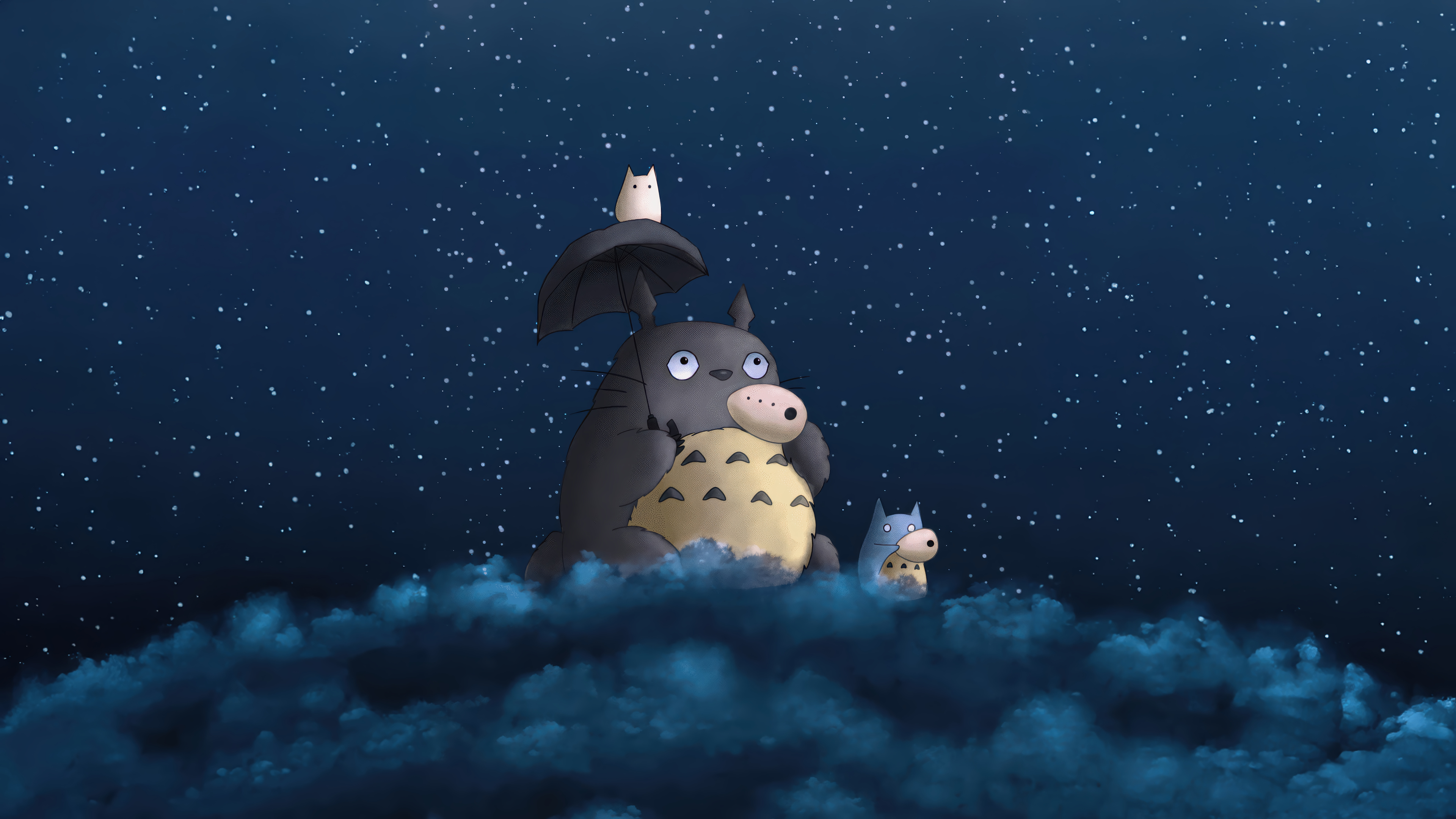 totoro chilling in the night
